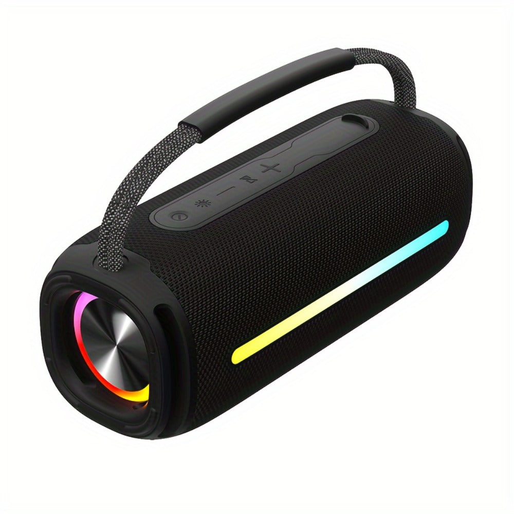 50W Bluetooth Speaker IPX6 Waterproof with LED Lights, Portable Wireless Speaker Rich Bass FM Radio USB TF Card Playback, Loud Outdoor Speaker for Parties Camping Beach Home