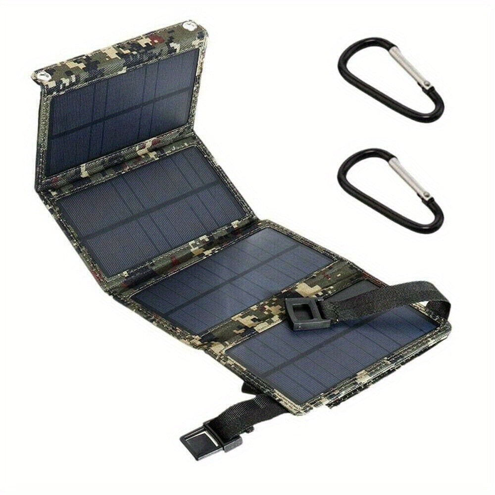 Portable Folding Solar Panel Charger with USB Port, 20% Monocrystalline Silicon Efficiency, Foldable Waterproof Design for Camping Hiking Backpacking, Charges Phones Tablets Power Banks