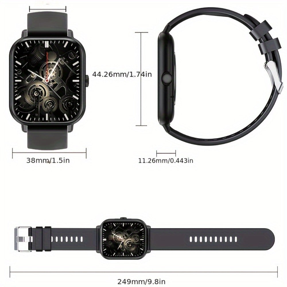 Smart Watch with Remote Photo Control & HD Voice Calling, Large Screen Unisex Smartwatch, Message Notifications, Multiple Sport Modes, Heart Rate Sleep Tracker, Compatible with iPhone & Android – Black Pink Silver Gold 5 Colors