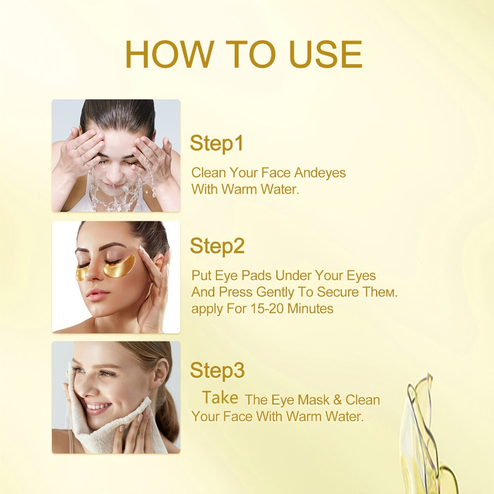 Under Eye Patches 120pcs (2 Boxes) with Hyaluronic Acid, Collagen & Glycerin - Gold Eye Mask for Dark Circles, Puffiness & Fine Lines, Deep Moisturizing Eye Contour Treatment