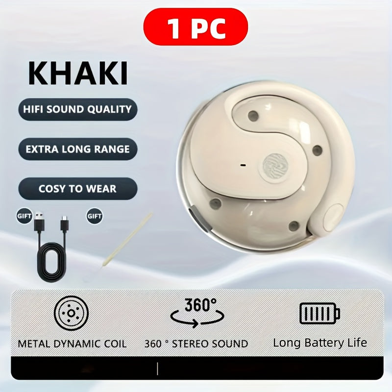 Open-Ear AI Translation Earbuds 156 Languages Real-Time Two-Way Translator Bluetooth 5.4 No-Latency Music Touch Control LED Display Type-C Charging with Lanyard