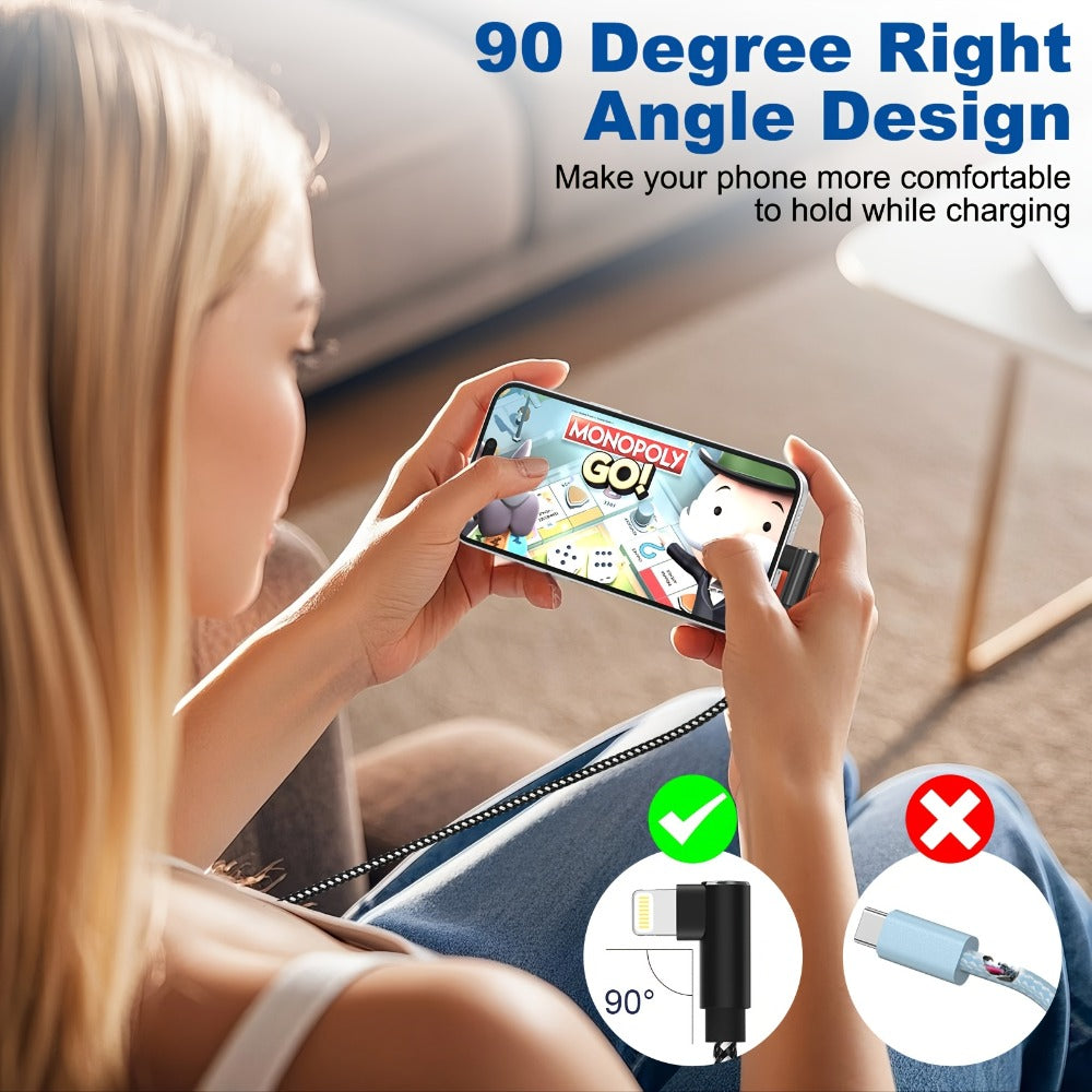 10ft Nylon Braided Lightning Cable 3-Pack MFi Certified – USB-A to Lightning iPhone Charger Cord for iPhone 14 13 12 11 Pro Max XS XR X 8 7 SE | iPad iPod | 2.4A Fast Charge 480Mbps Data Sync