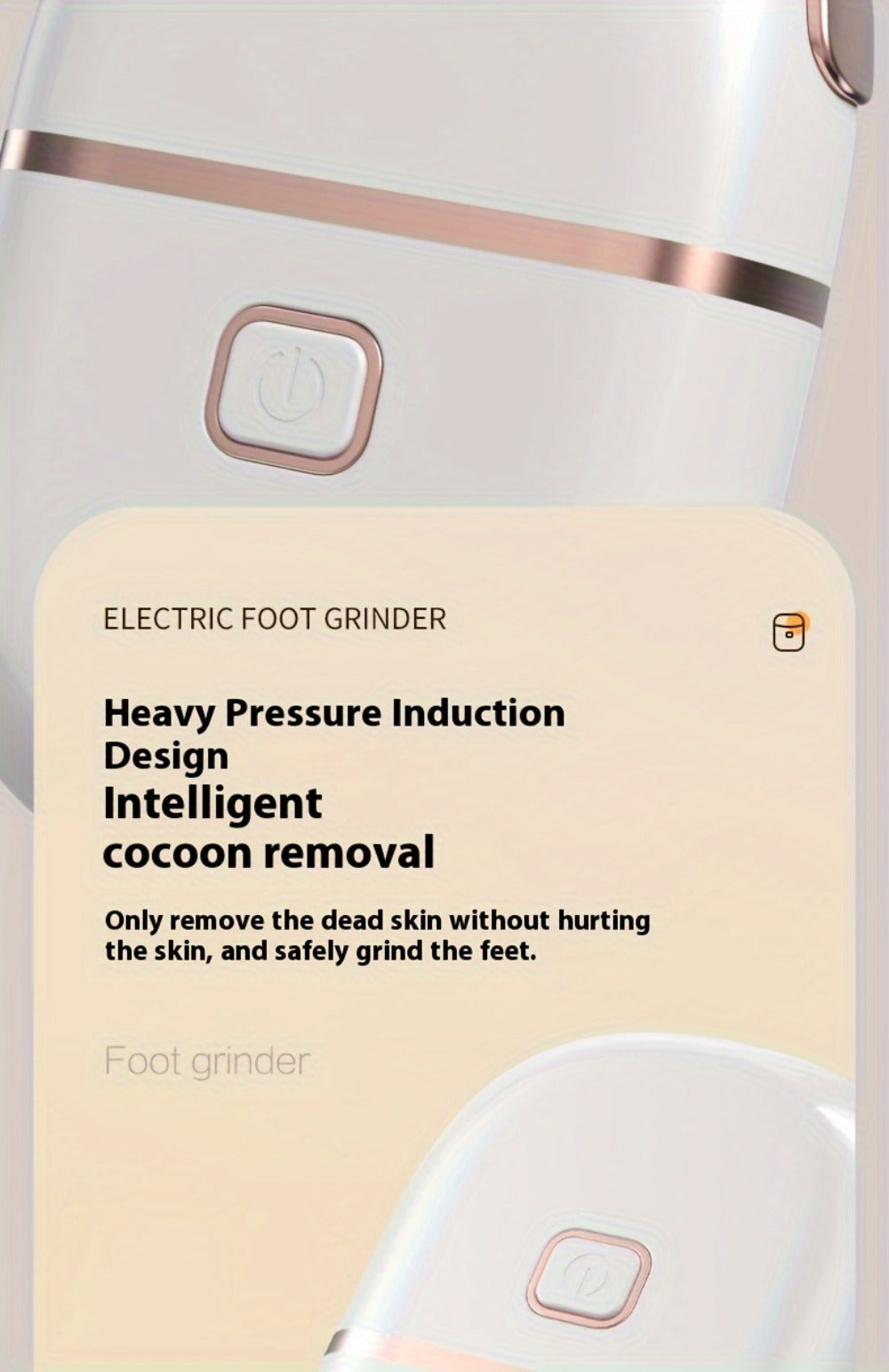 Callus Remover for Feet Electric Rechargeable Foot Grinder with 3 Grinding Heads & 2 Speed Settings – USB Portable Pedicure Tool for Cracked Heels Dry Dead Skin Removal Women Men