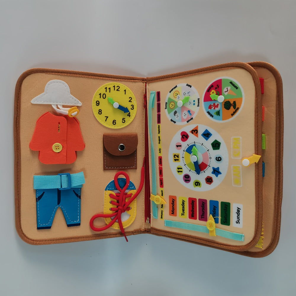 Busy Board for Toddlers 1 2 3 Years Old Montessori Sensory Activity Travel Toy with Zippers Buckles Buttons Laces | Fine Motor Skills Learning Toy for Boys Girls | Birthday Christmas Gift