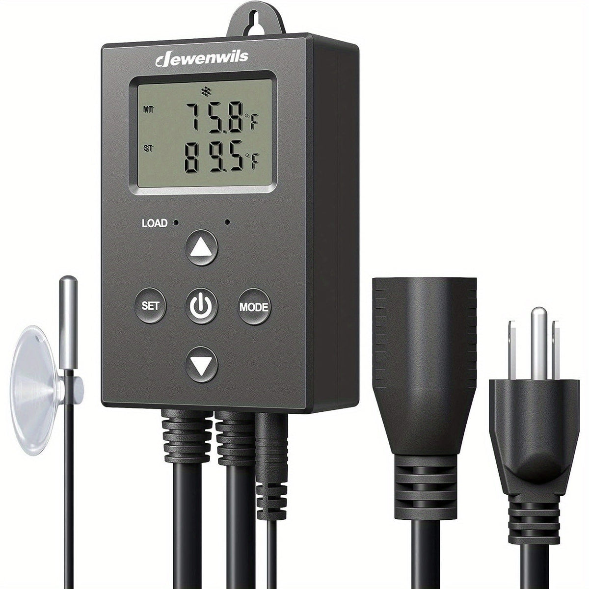 Digital Temperature Controller Thermostat Outlet Heating Cooling Mode 14°F-140°F LCD Display Buzzer Alarm 120V 10A 1200W for Freezer Greenhouse Reptile Aquarium Incubator Home Brewing