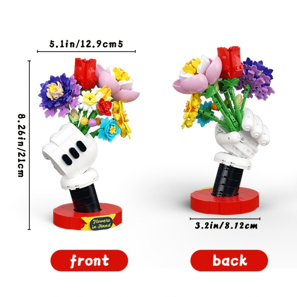 DIY Flower Bouquet Building Set with Display Stand, Multicolor