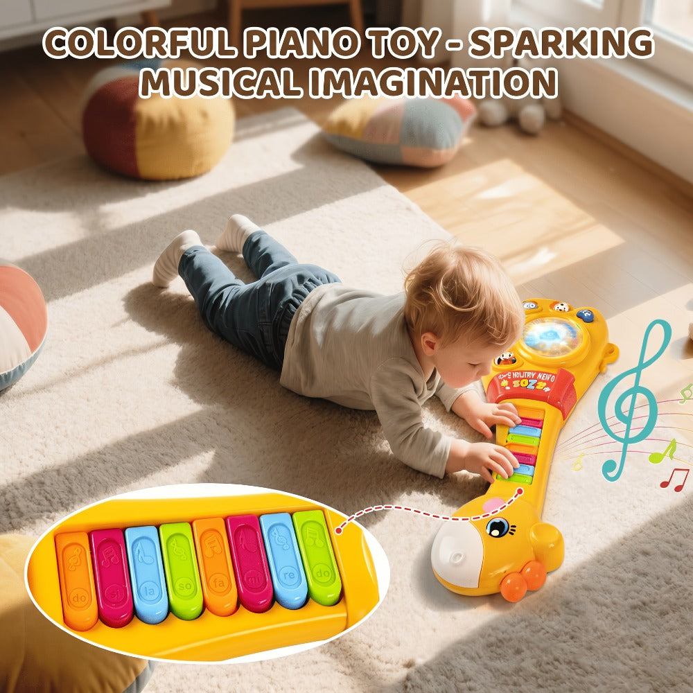 Giraffe Guitar Musical Toy with Piano Keys, Animal Sounds and Lights