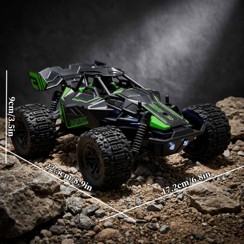 RC Monster Truck 1:20 Scale 4WD with LED Headlights, 2.4GHz All-Terrain Off-Road