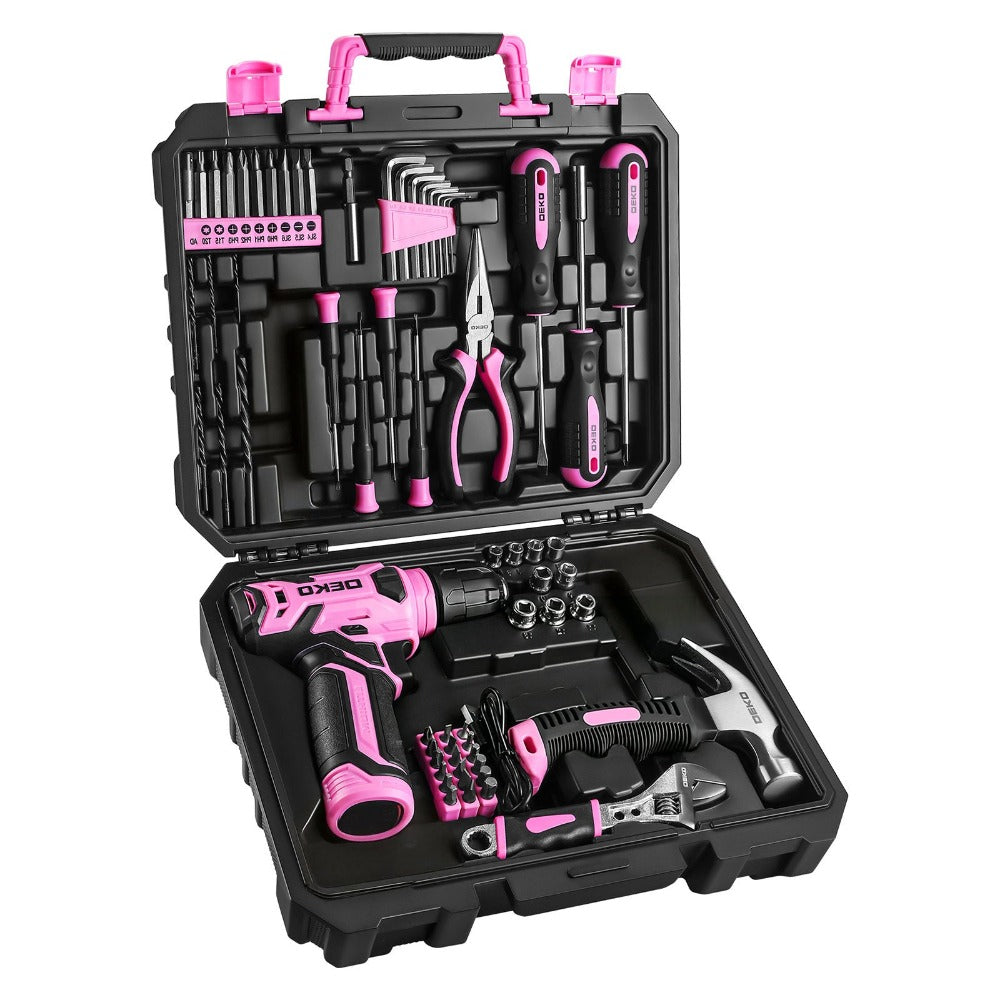 Cordless Drill Tool Kit 119/151PCS – 8V/12V Electric Power Drill Set with Screwdriver, Hammer, Wrench | All-in-One Home Repair & DIY Hand Tools for Women | Perfect Gift