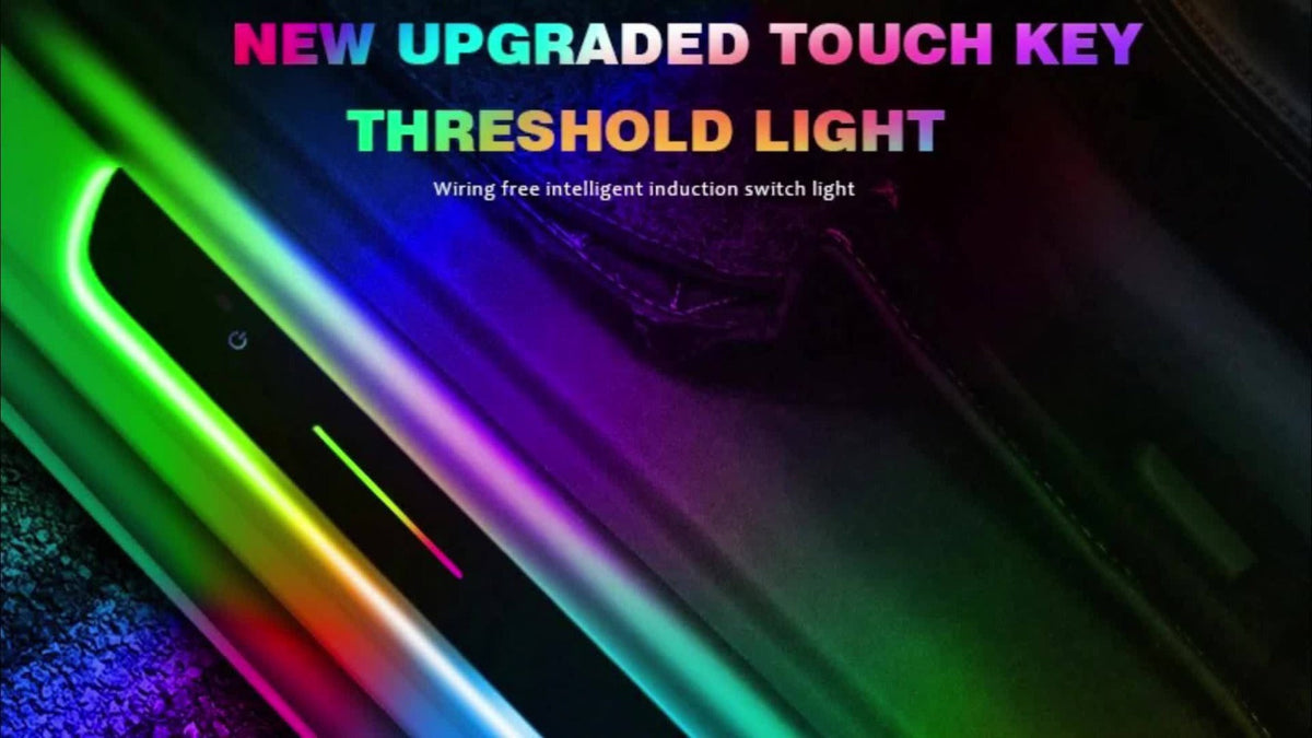 LED Door Threshold Welcome Light 4 Pack Wireless - Auto Motion Sensor, 7 Preset Colors, No Wiring, Car Door Sill Pedal Light, Home Entry & Hallway Lighting, Birthday Housewarming Gift for Men & Women