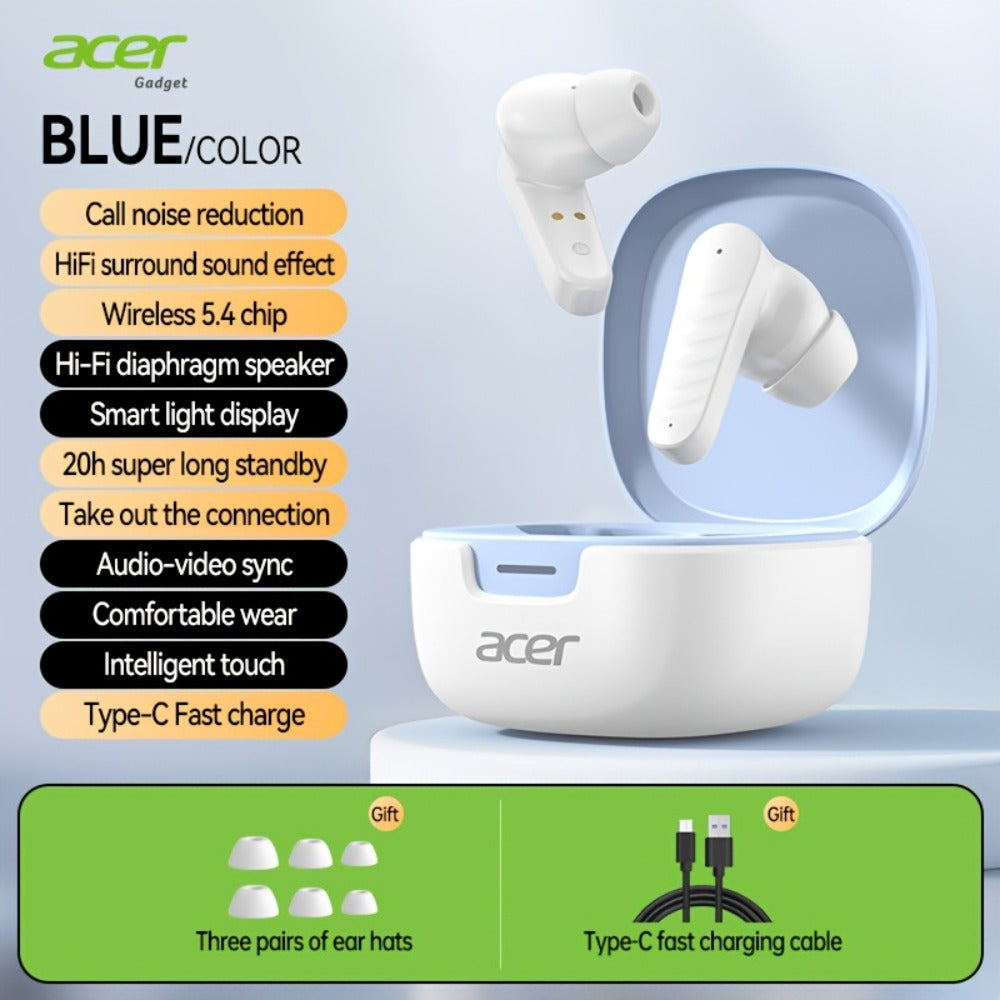 ENC Wireless Earbuds Mini Lightweight In-Ear Bluetooth Earphones Smart Noise Reduction Long Battery Life Touch Control for Sports Running Cycling Work Commute Phone PC Tablet Gift for Men Women
