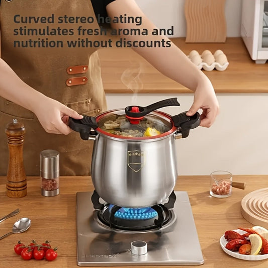 304 Stainless Steel Stew Pot with Non-Stick Interior for Induction and Gas Stoves