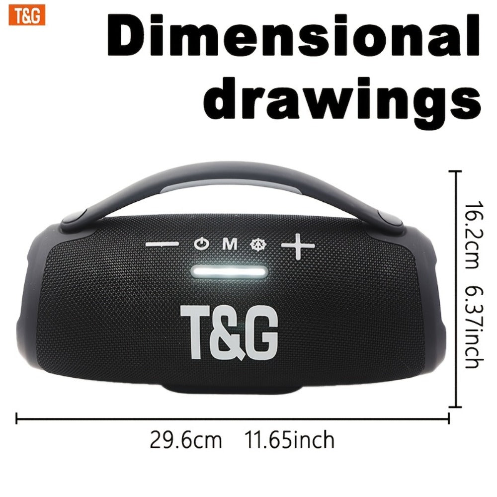 TG418 Bluetooth Wireless Speaker 3000mAh, LED Flash Lights, EQ Settings, Type-C Charging, TF Card USB AUX Compatible, Loud Portable Speaker for Mobile Phones Tablets Computers Outdoor & Home Use