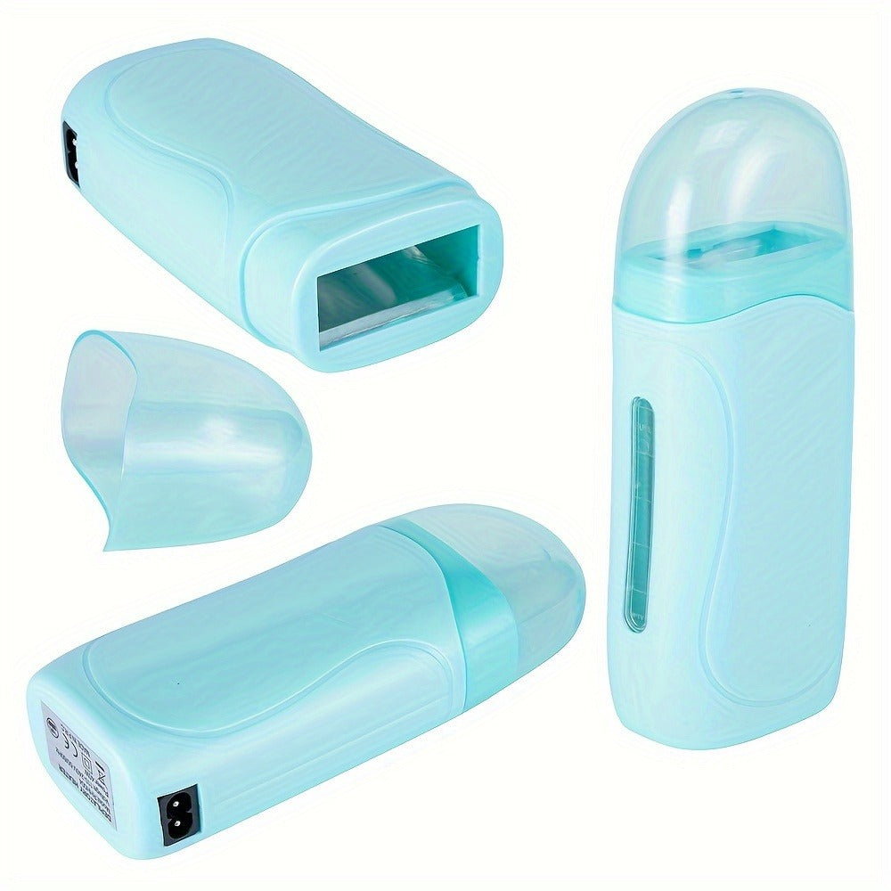 Wax Warmer Roller Kit for Hair Removal — Portable Electric Roll-On Soft Wax Heater for Women & Men, At-Home & Salon Waxing, Smooth Glide Applicator, Travel-Friendly (Light Pink/Green/Blue/White)