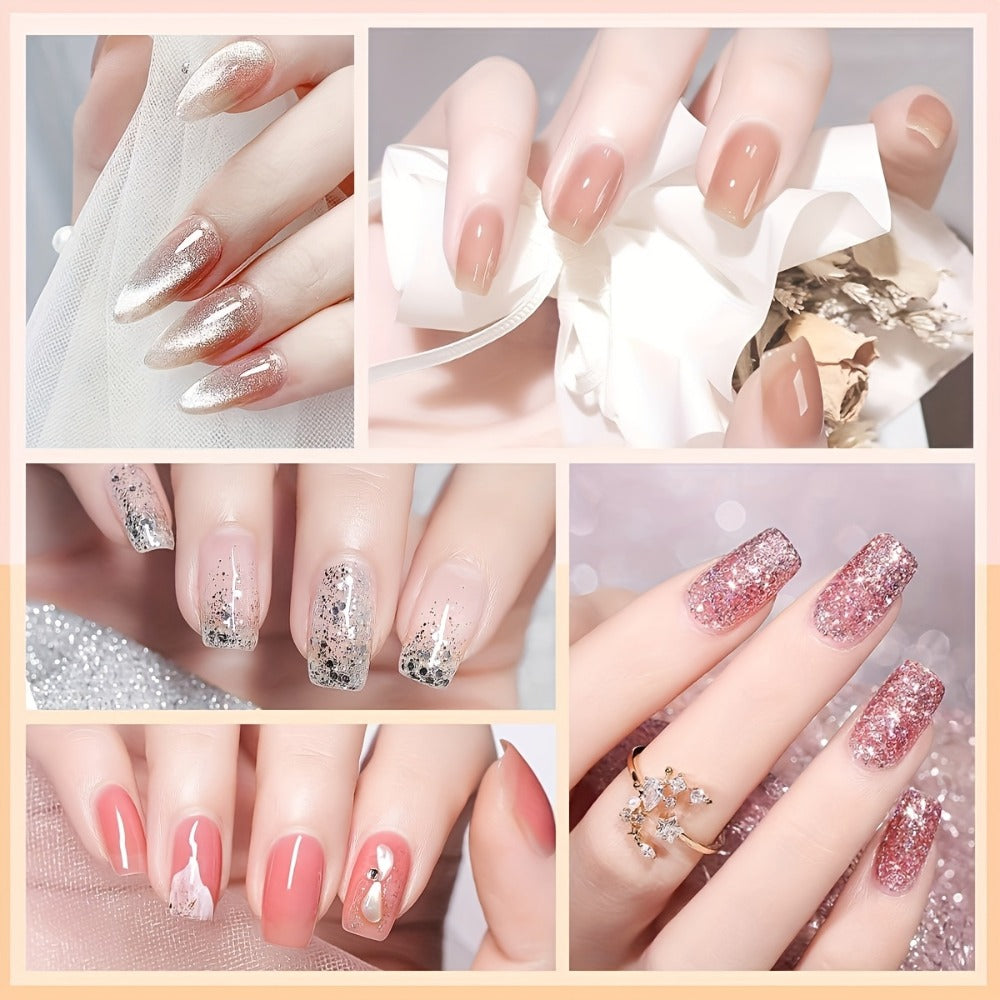 Gel Nail Manicure Kit 7-in-1 with LED Lamp – Stainless Steel Nail Art Tool Set, Cuticle Remover, Nail File, Polisher & Finger Separator, Complete Salon & Home DIY Nail Care Kit for Women