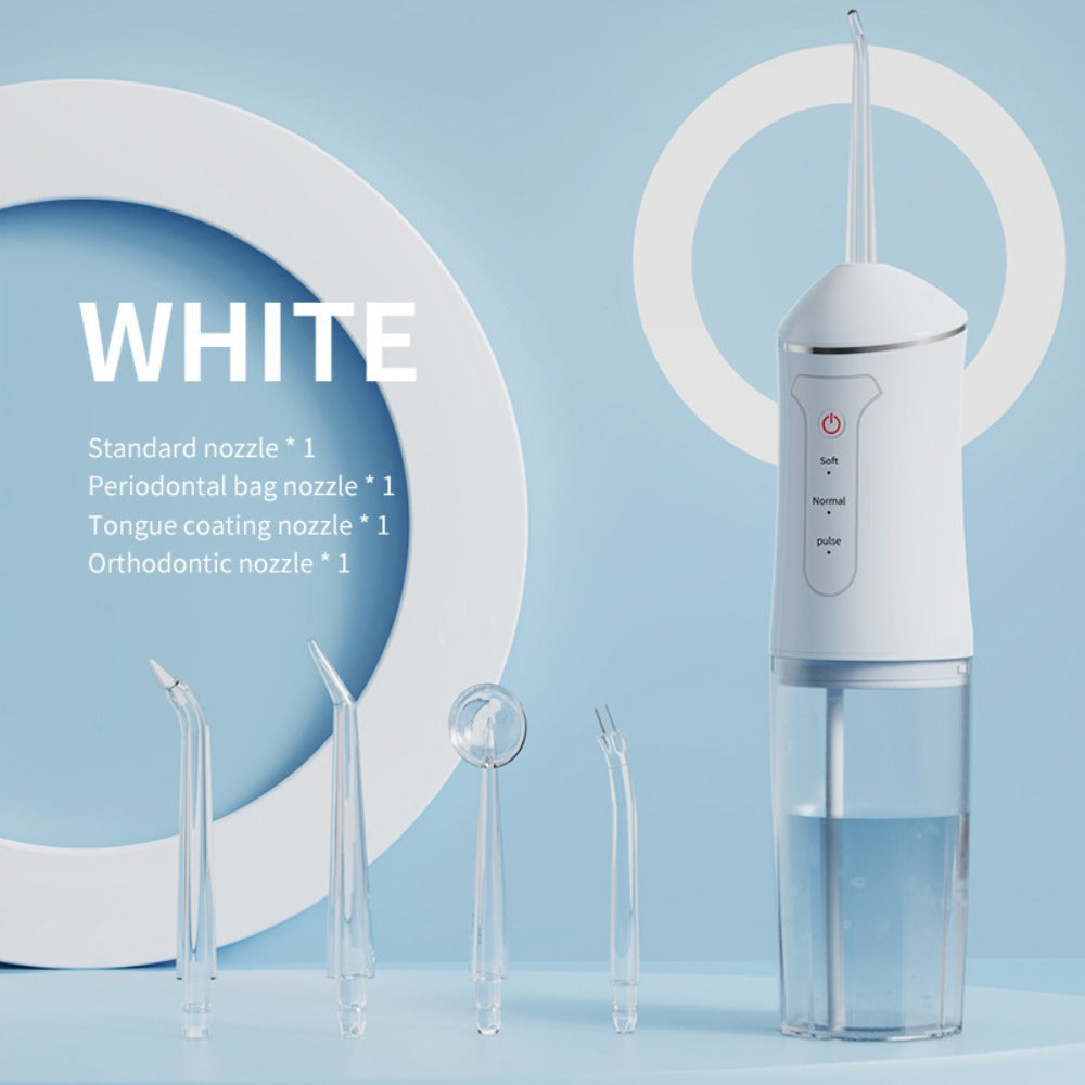 Smart Chip Water Flosser Cordless Oral Irrigator USB Rechargeable 4 Nozzles Orthodontic Tip 3 Cleaning Modes Portable Electric Dental Water Pick for Braces Gum Health Travel Home Men Women