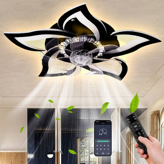 Ceiling Fan with Light, 27-Inch Flush Mount, 6 Speeds and Remote & App Control