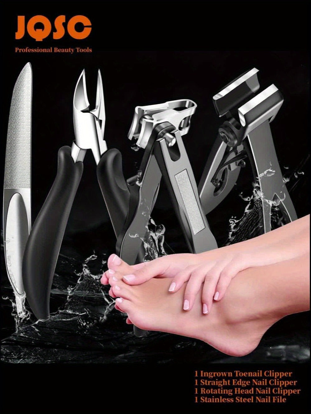Thick Toenail Clipper Set for Seniors & Diabetics — Wide Jaw Ingrown Toenail Clipper, Heavy Duty Angled Nail Clipper & Nail File Kit for Men and Women, Professional Thick Nail Cutter Tool