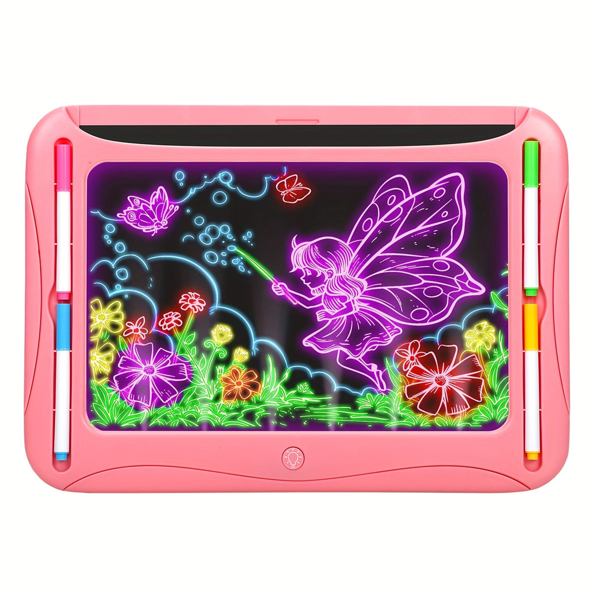 LED Light Up Drawing Board for Kids with 9 Double-Sided Tracing Cards & 6 Markers – Travel Doodle Board, 6 Colors