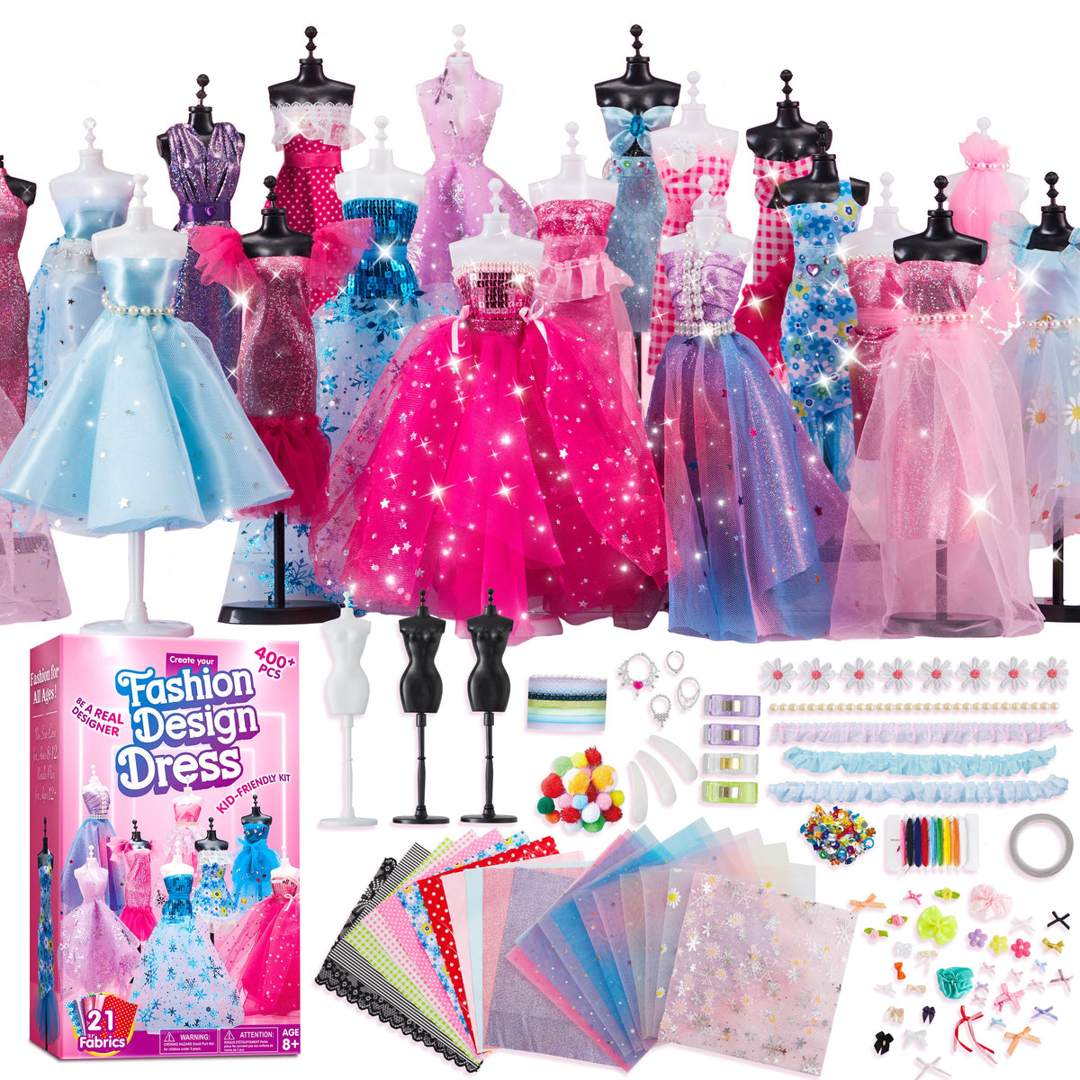 No-Sew Fashion Design Craft Kit with Mannequin Styling Activities