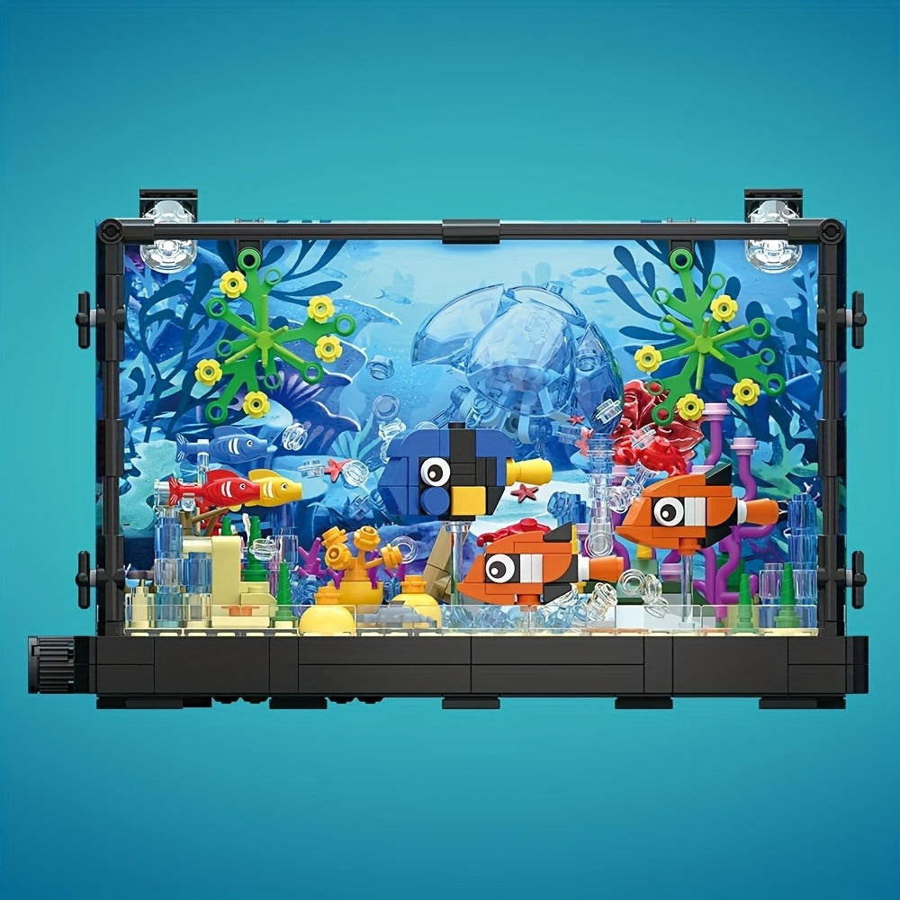 LED Aquarium Building Block Model, Jellyfish Fish Tank RB0049