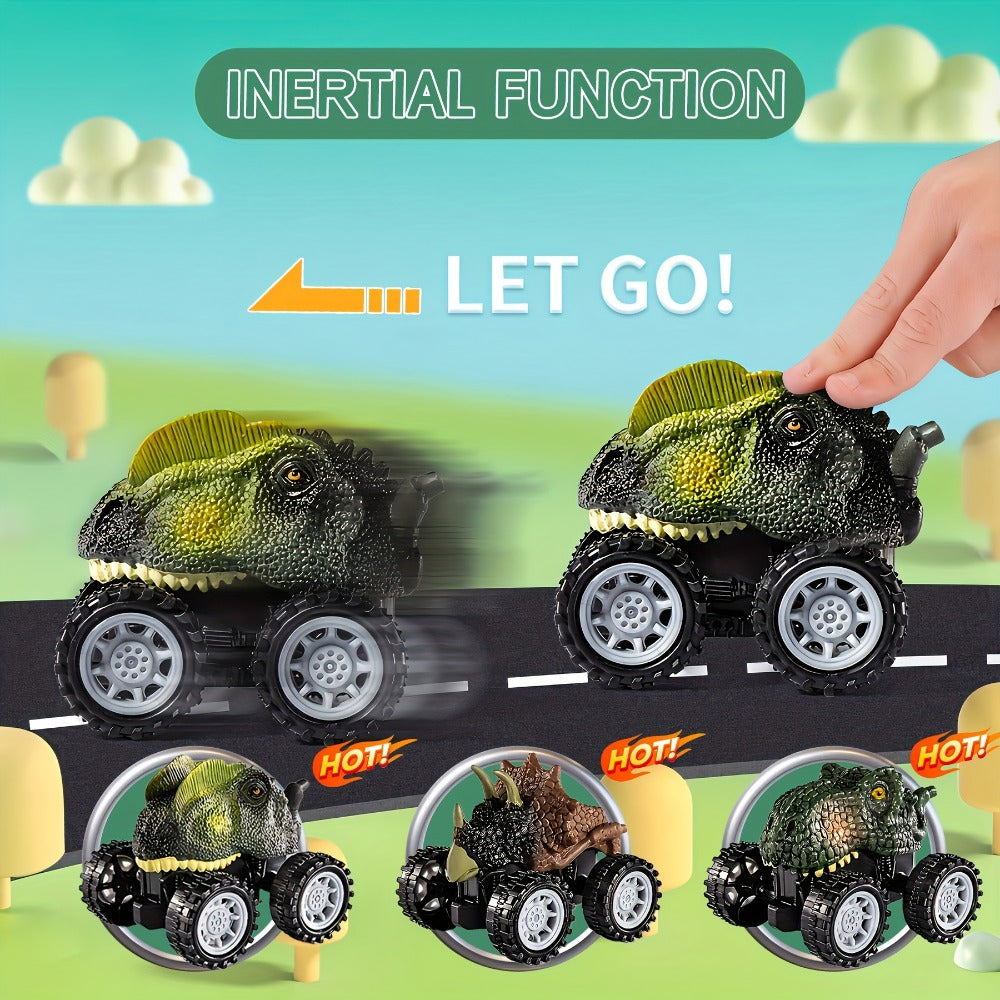 Dinosaur Transport Truck Toy Set with Figures, Cars, Lights and Sounds