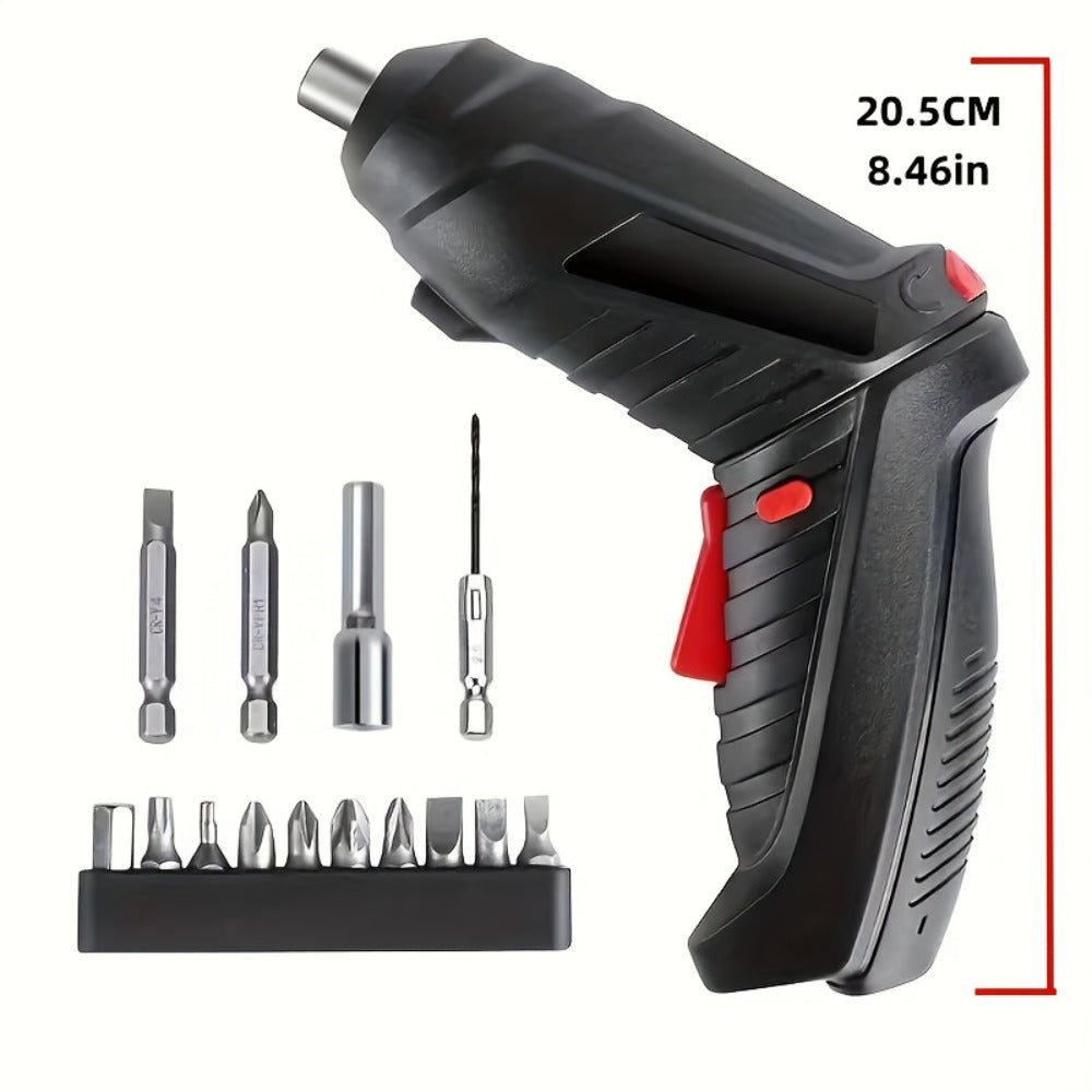 Cordless Electric Screwdriver Mini Drill – Rechargeable Lithium Battery, Compact Design for DIY Repairs & Tight Spaces, Easy One-Hand Operation, Includes Drill Bit Accessories