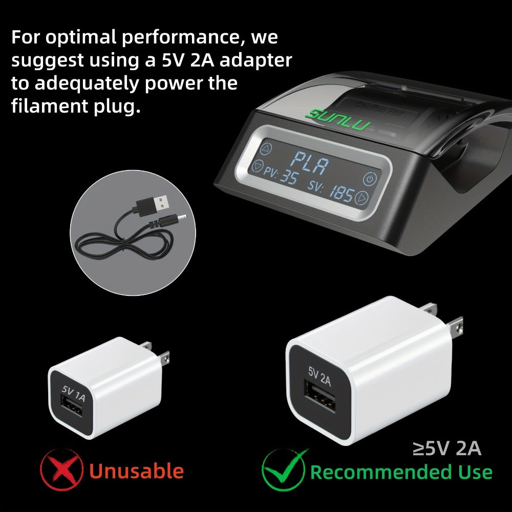 Filament Welder 1.75mm Touch Screen Up to 240°C – SUNLU 3D Filament Connector PLA ABS PETG PCL PA PC Compatible | 200pcs PTFE Sleeves Included USB Powered Portable Filament Joiner Splicer Tool