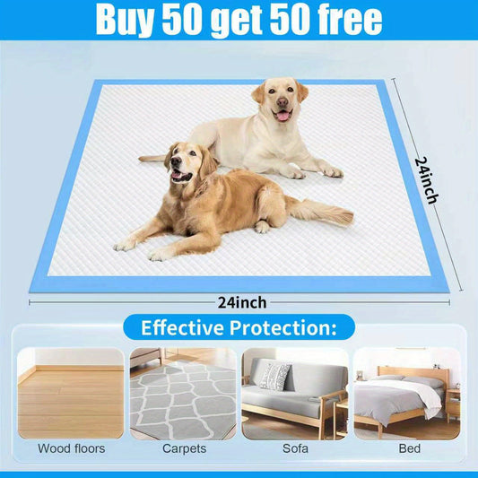 Disposable Dog Pee Pads, 100-Count Bamboo Upgrade, XL or XXL Options