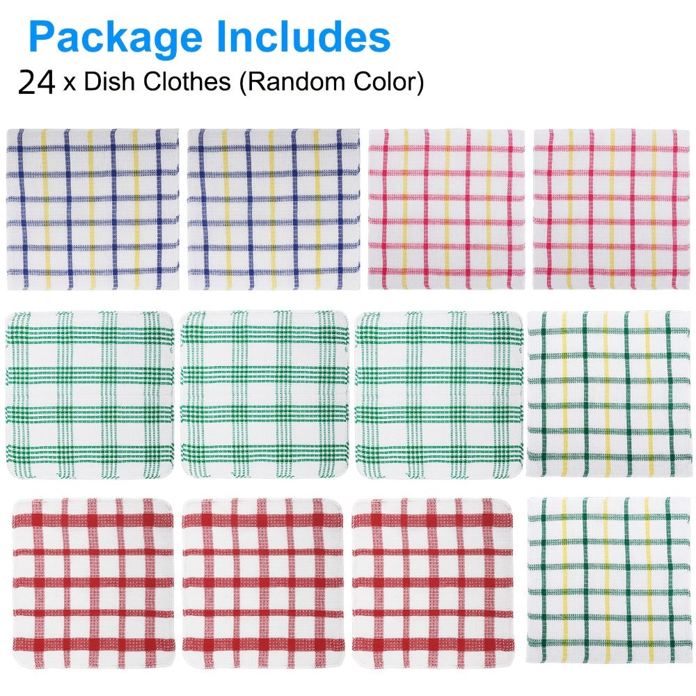 Kitchen Cleaning Cloths 24 Pack Soft Absorbent Reusable Dish Towels Square Dishcloths Durable Multi-Purpose Cleaning Rags for Home Kitchen Assorted Holiday Patterns Christmas Halloween Thanksgiving