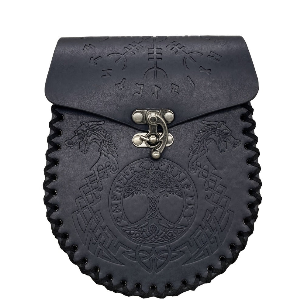 Viking Belt Pouch, Faux Leather Medieval Waist Bag for LARP, Renaissance Faire and Cosplay, 5 Styles