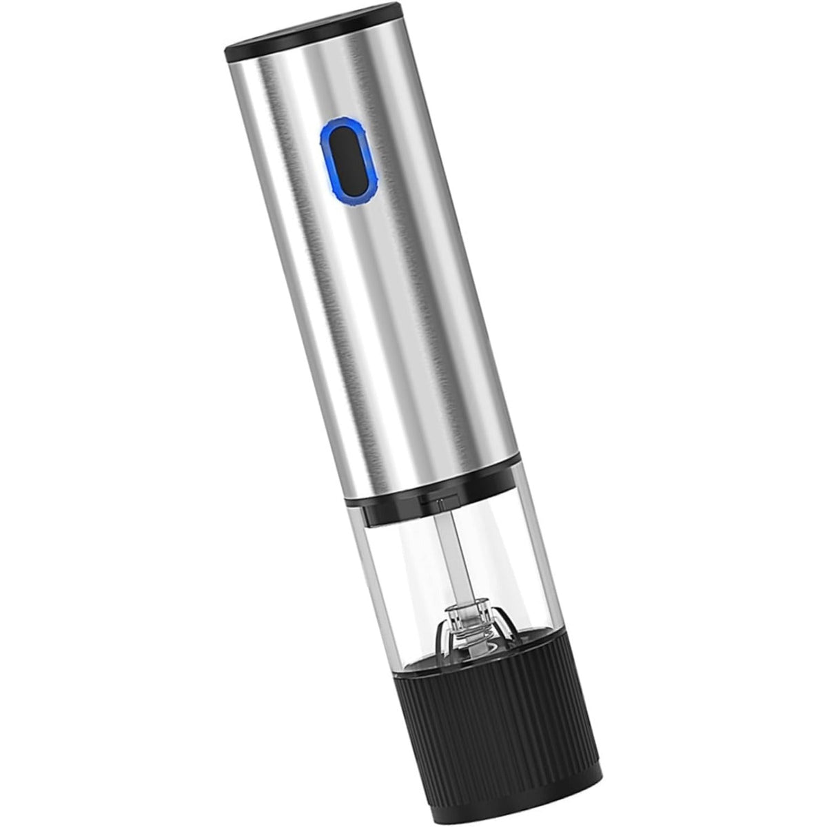 Electric Pepper Grinder USB-C Rechargeable – 5-Level Adjustable Coarseness, One-Hand Operation, Stainless Steel Pepper Mill with Ceramic Core for Kitchen Cooking, Outdoor BBQ & Grilling