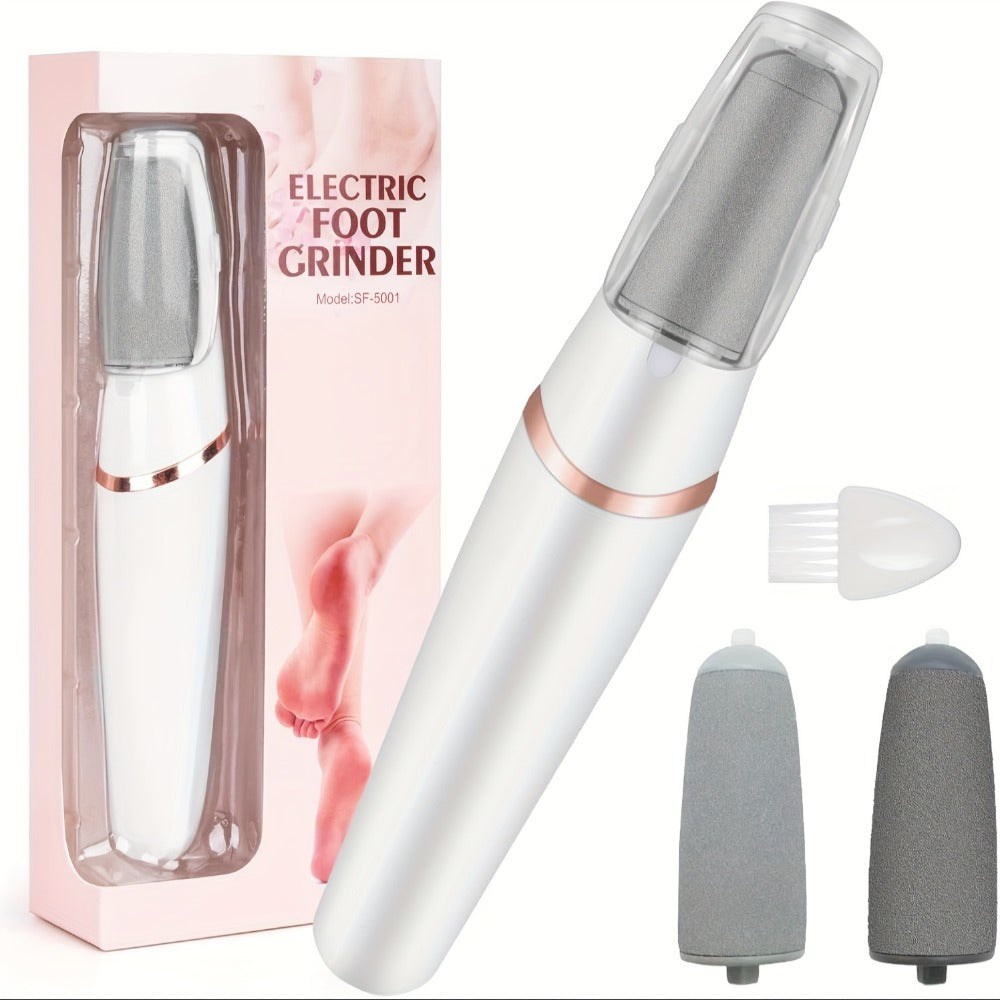 Electric Foot File Callus Remover IPX4 Waterproof Auto Light 2 Speed Interchangeable Grinding Heads Portable Pedicure Tool Dead Skin Cracked Heel Remover for Women Men Home Use