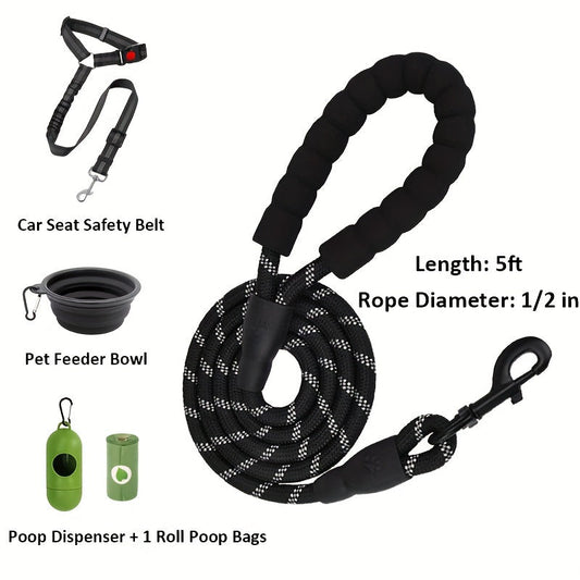 Reflective Dog Harness with Handle and Front & Back Leash Clips, Adjustable XS–XL