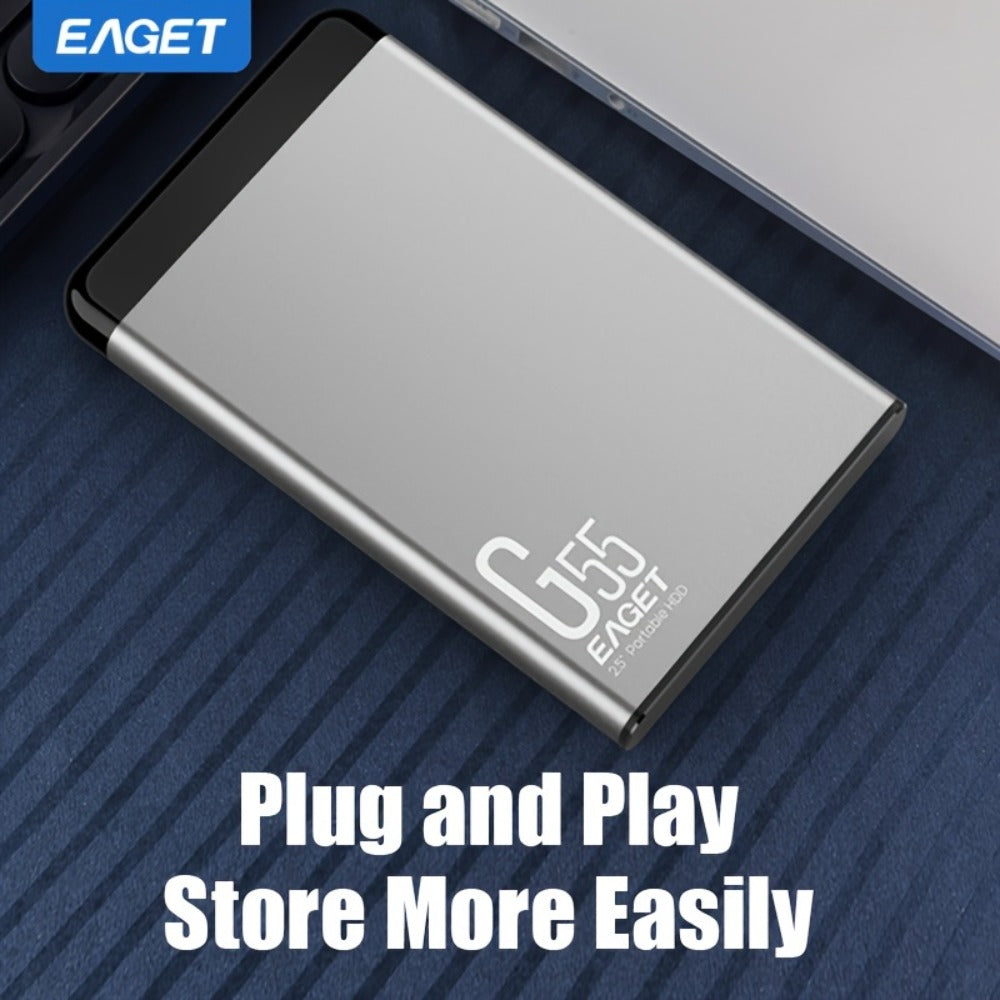 500GB Portable External Hard Drive EAGET G55 – USB High Speed Plug and Play Mechanical HDD for Laptop Desktop PC Mac Game File Video Music Photo Backup Storage