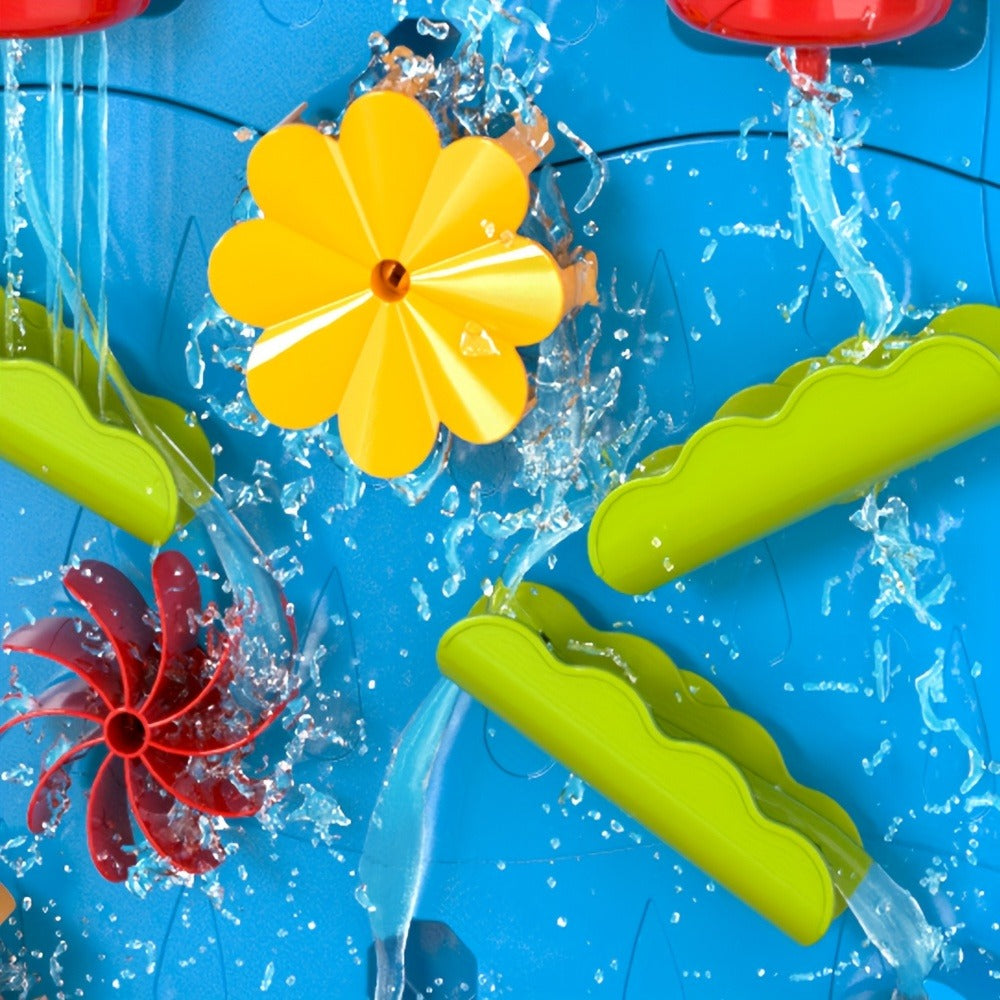 Kids Water and Sand Play Table with Double-Sided Waterfall and Beach Zone