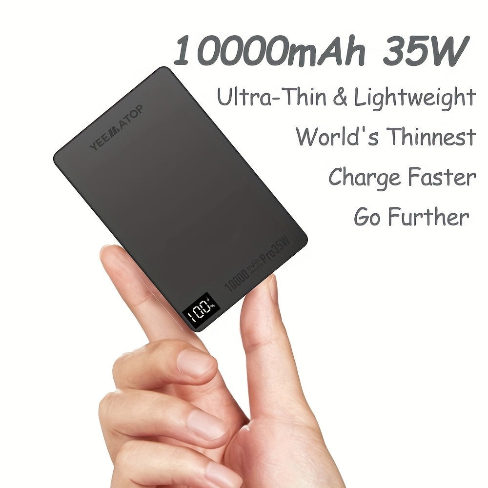 35W USB-C PD Magnetic Power Bank 10000mAh MagSafe Compatible, 30W QC 3.0 Wireless Fast Charging Portable Charger with PPS Support for iPhone 17 16 15 14 13 12 Android Samsung Galaxy
