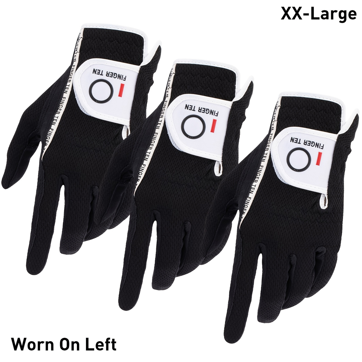 Wet Weather Golf Gloves Rain Grip 3-Pack for Men | Breathable Water-Resistant Golf Gloves for Left & Right Hand – Durable Comfortable Fit in Hot & Wet Conditions (Black, Gray, White | S–3XL)