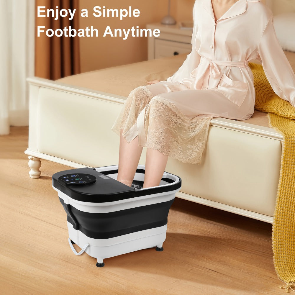 Foldable Foot Spa Bath with 20 Massage Rollers – Touchscreen Temperature Display, Remote Control & Shower Sprayer | Space-Saving Electric Foot Soak Tub for Home Relaxation, Heartfelt Gift for Women