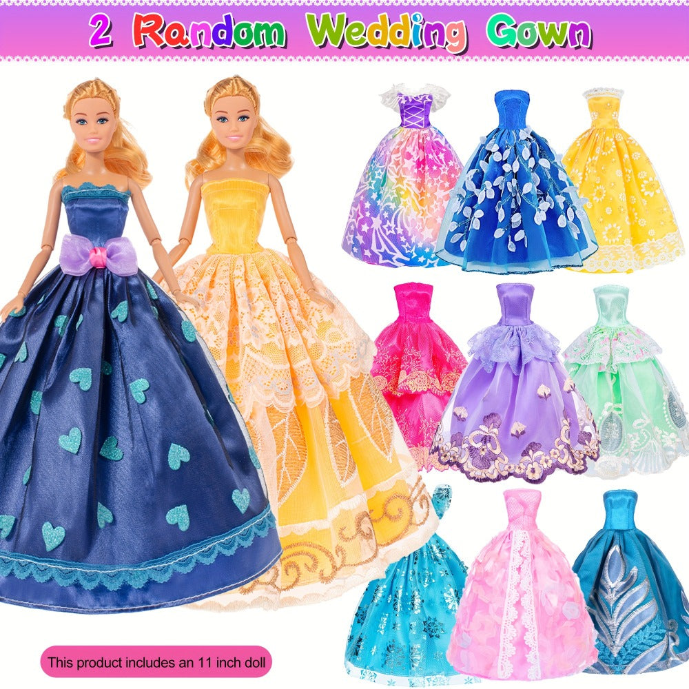 11.5-Inch Fashion Doll Set with 16 Outfits, Shoes and Accessories