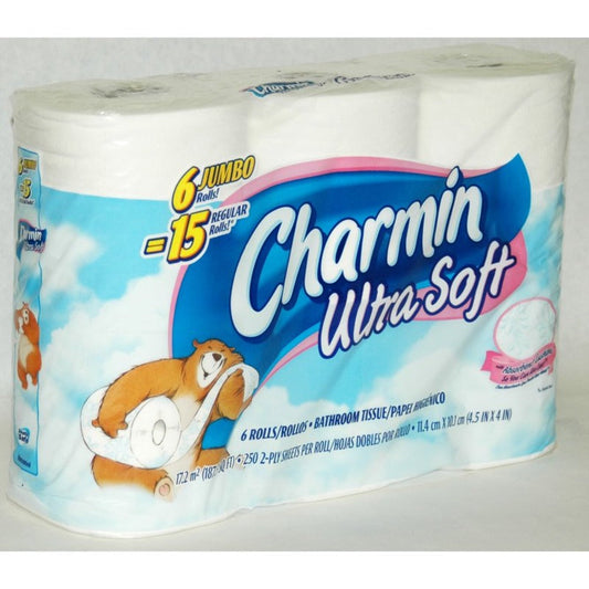 Charmin Ultra Soft Toilet Paper, 6 Jumbo Rolls Equal to 15 Regular Rolls