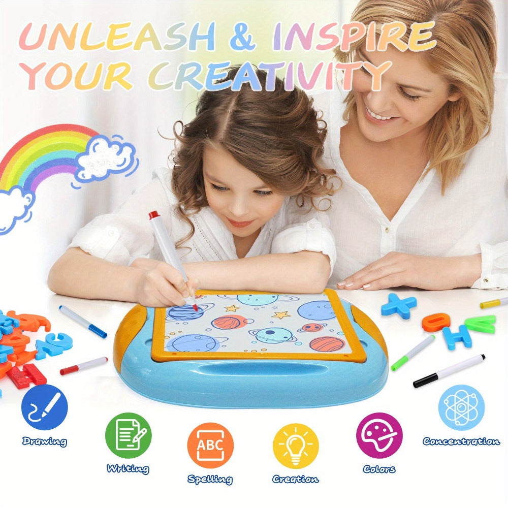 Magnetic Doodle Board Double Sided for Kids – Portable Foldable Drawing Writing Easel with Teaching Supplies Creative Toy Gift for Boys Girls Toddlers Ages 3+ Birthday Christmas