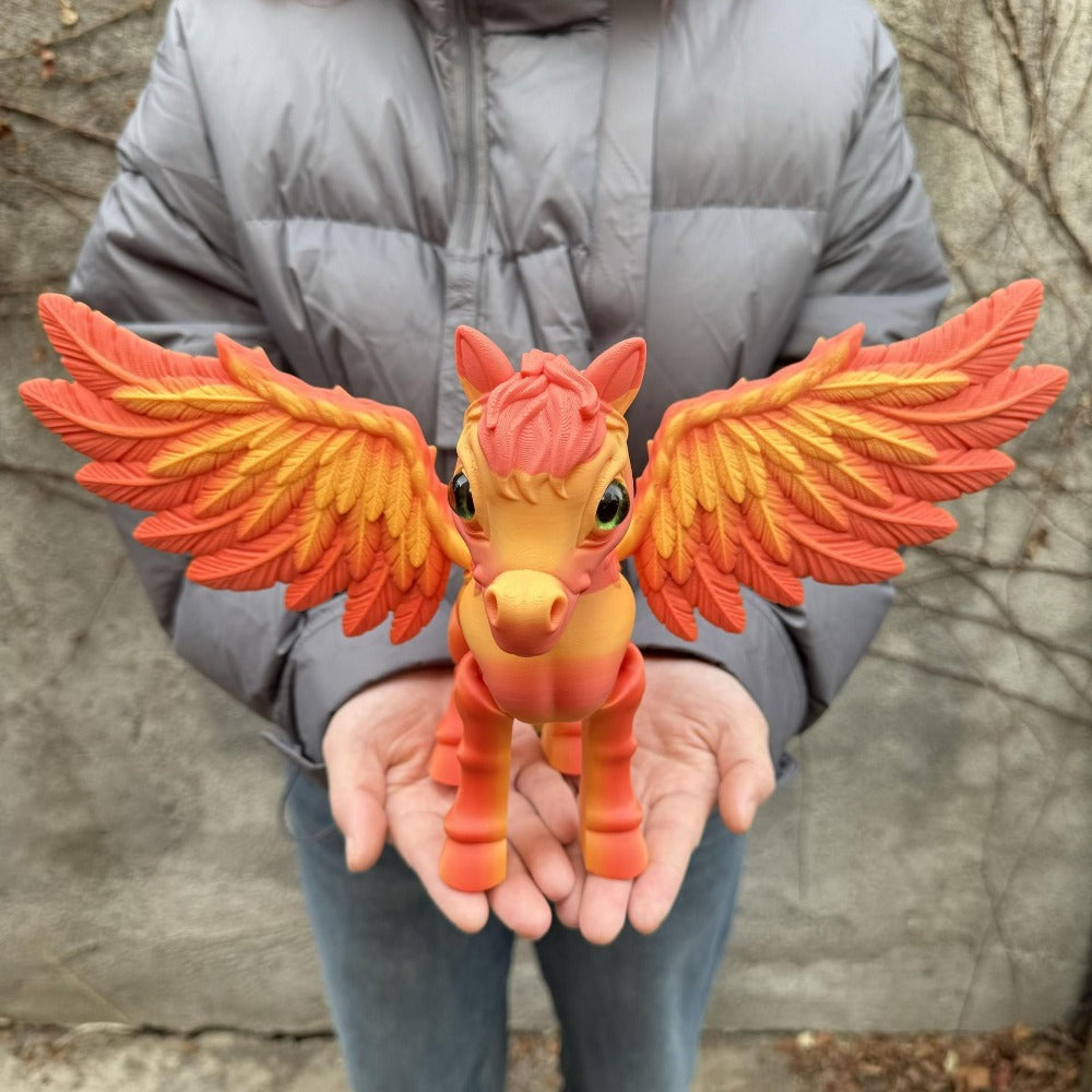 Pegasus Flying Horse Figurine Articulated 3D Printed – Large Poseable Mythology Fantasy Sculpture 10 Color Styles, Movable Joints Desk Decor Unique Gift for Kids Adults Horse Lovers