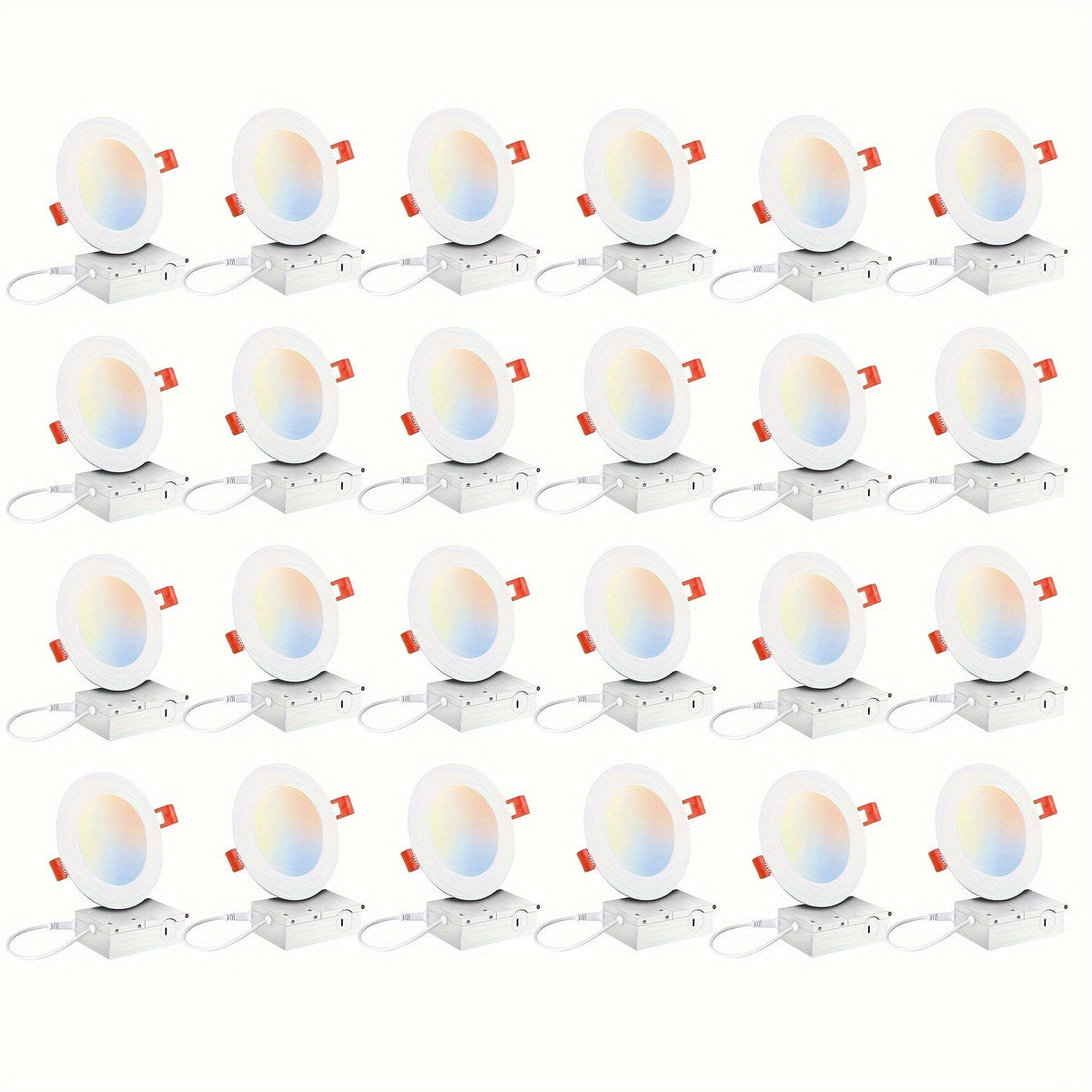 6 Inch LED Recessed Light 5CCT Selectable Dimmable - 12W 1050LM, 2700K-5000K, ETL Listed Slim Canless Downlight for Kitchen, Bedroom, Living Room & Office (6 / 24 / 48 / 72 / 96 Pack)