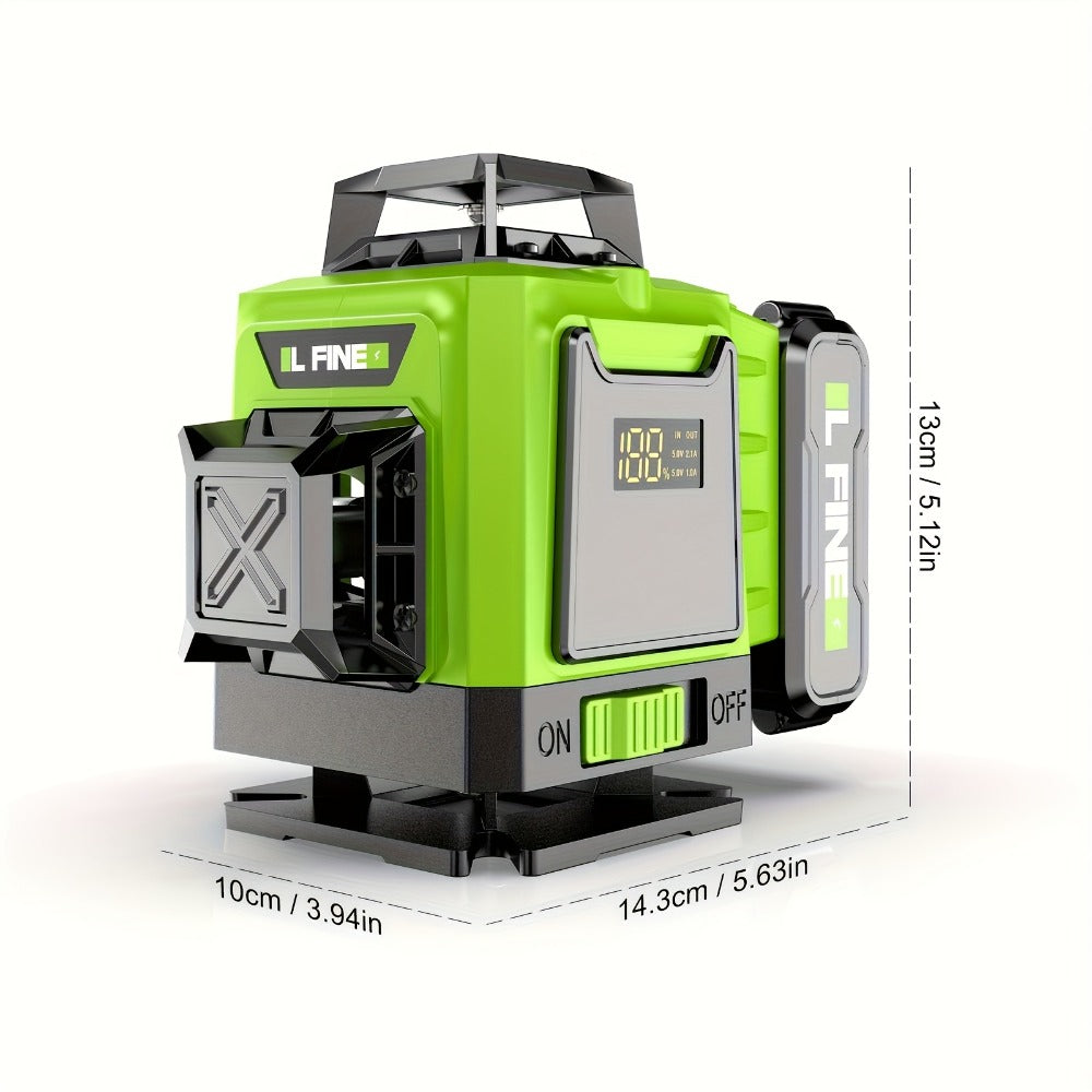 4D Laser Level 16 Line Self Leveling High Precision Cross Line Laser for Construction Renovation Tiling Flooring Alignment Fast Charging with Tripod Options