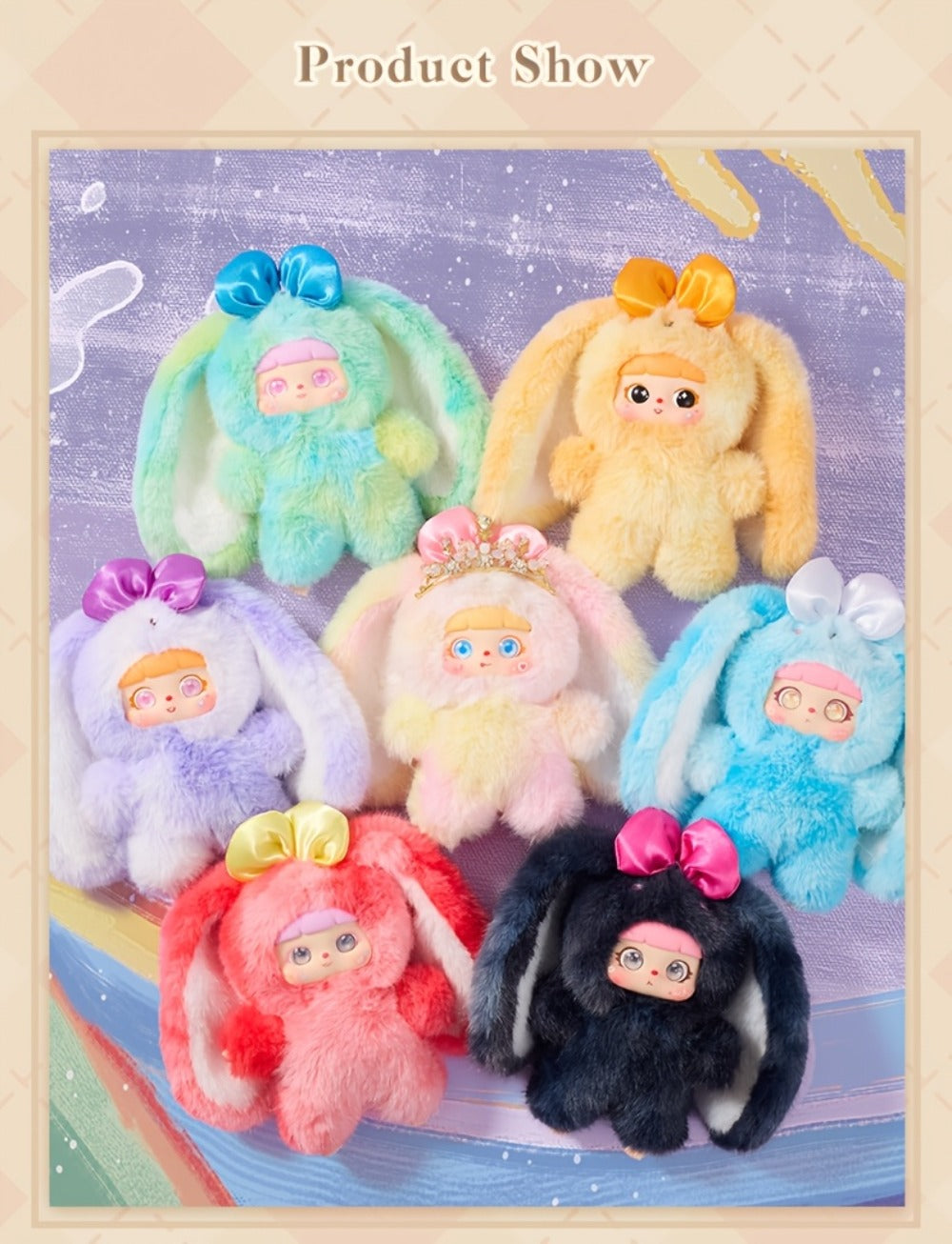 Kawaii Rabbit Plush Toy with Detachable Face, Customizable Bunny Stuffed Animal