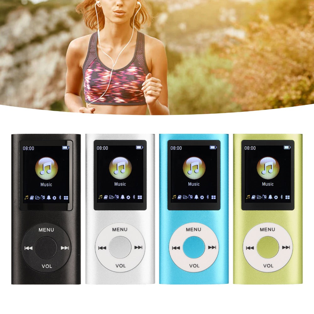 MP3 Player 8-Hour Battery 64GB Lossless FLAC, Slim 1.8 Inch LCD Aluminum Alloy Portable Music Player, Supports MP3 WMA FLAC APE, Playlist Shuffle Sleep Mode, TF Micro SD Card, Earphone & Cable Included