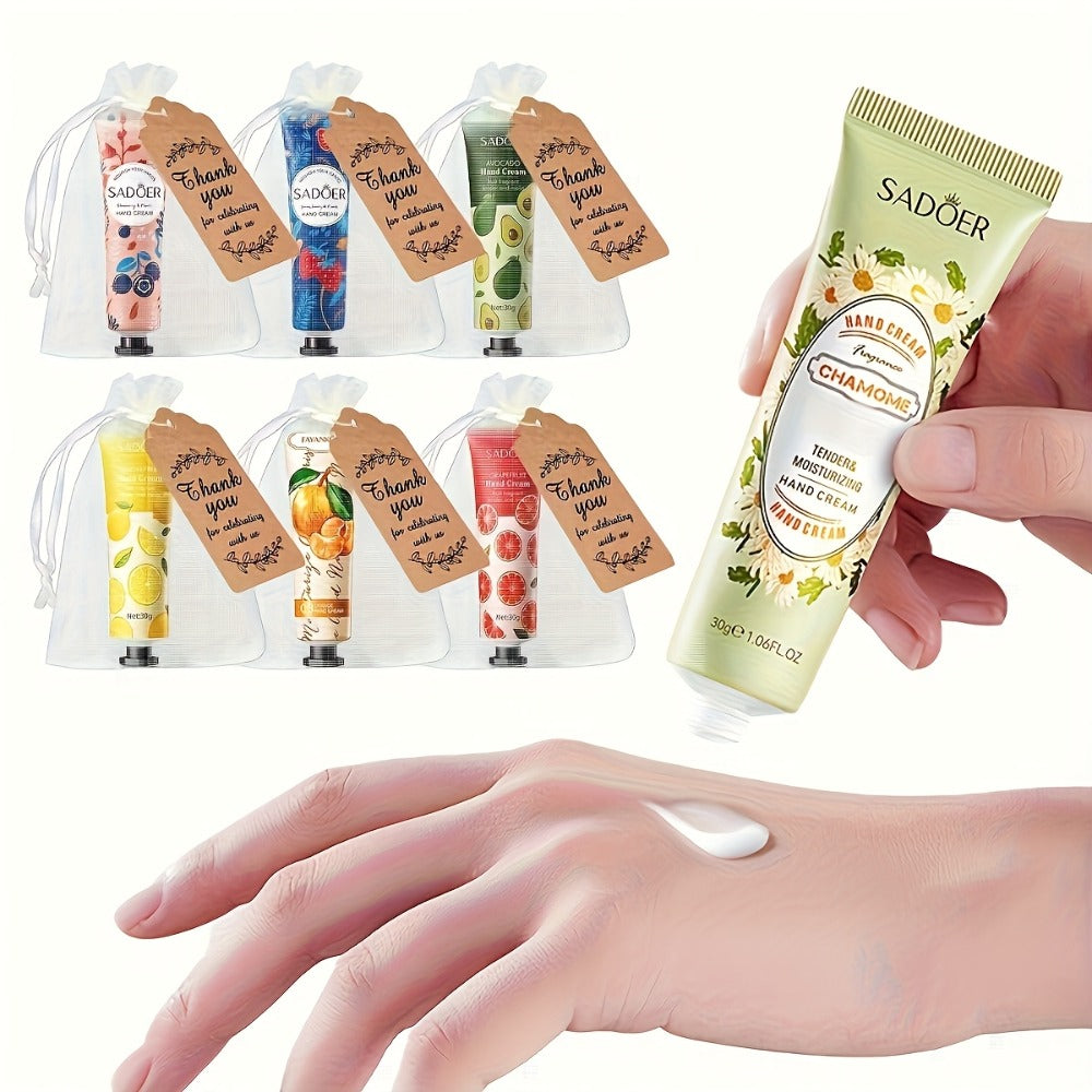 Wedding Favor Hand Cream Set 30pcs — Sadoer Travel Size Mini Moisturizing Lotion with Lactic Acid & Glycerin, Plant Scented Bulk Gift for Dry Cracked Hands Bridal Shower Party Favor