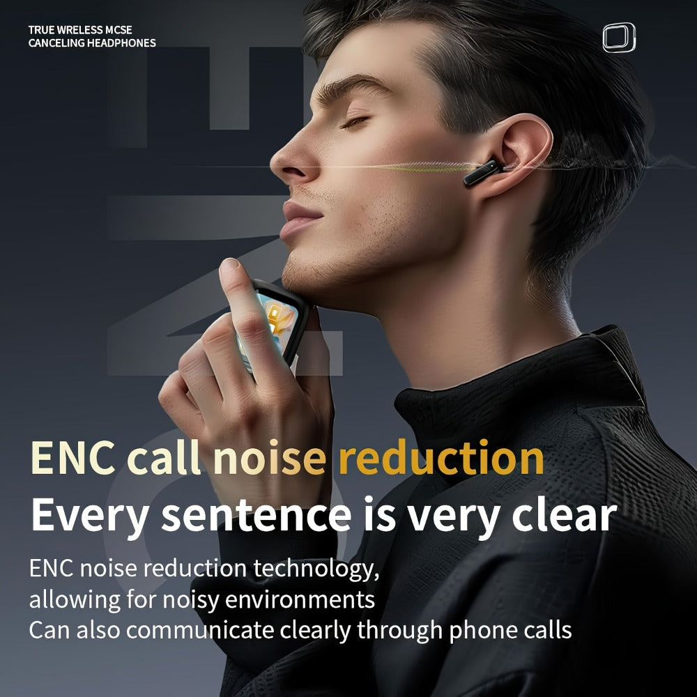 LED Touchscreen Wireless Earbuds Bluetooth 5.4, ANC/ENC Noise Cancelling, 48H Playtime, Touch Screen Control, LED Display Charging Case, True Wireless Earphones for Work Sport Travel