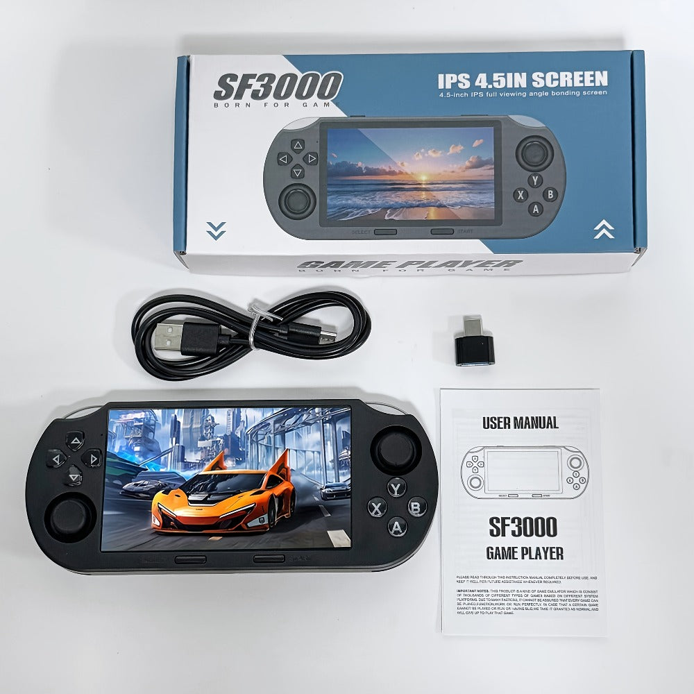 Retro Handheld Game Console Linux System 4.5 Inch HD Screen 64GB Card 3000mAh Battery - Portable Vintage Gaming Device, Perfect Birthday Christmas Halloween Gift for Kids Adults